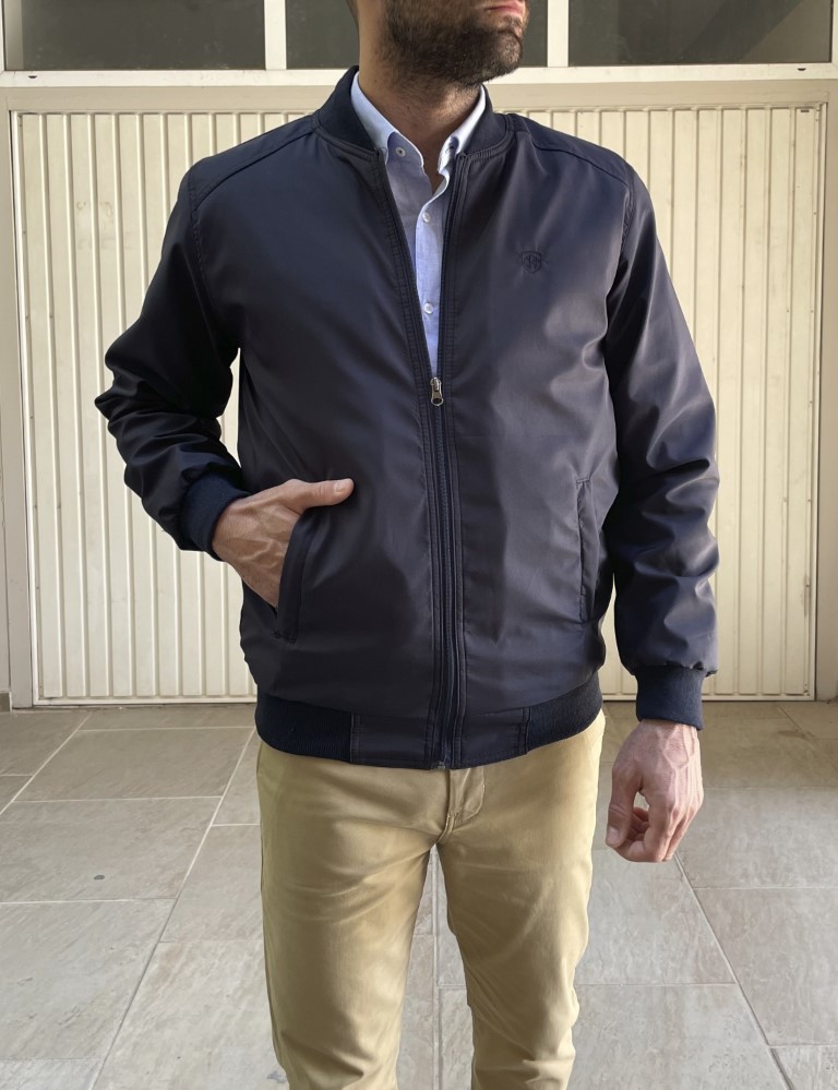 Ανδρικό μπλε μπουφάν Bomber BC24913B φωτογραφία